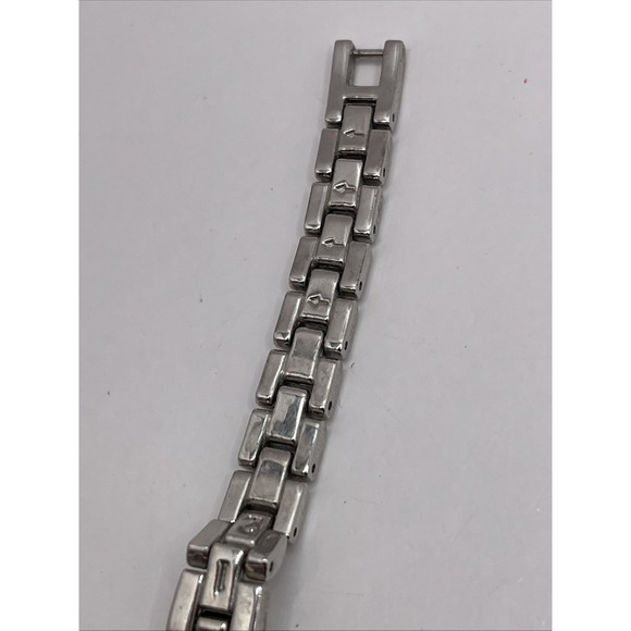 Women's Mother of Pearl Dial Quartz Watch Crystal Bezel 7.5" Band- New Battery - Picture 7 of 9